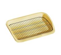 KiBcsLic Toilettes Portables pour Chiens avec Plateau Robuste pour Petits et Moyens Chiens, Support pour Tapis d'apprentissage de La Propreté, Bac à Litièr, Jaune L