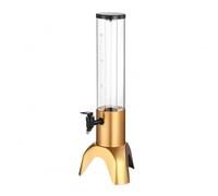 KiBcsLic Tour à Bière Transparent Colonne à Bière Cylindrique Tour Distributrice Boisson, Or, Doré, 1.5L Avec Glaçon
