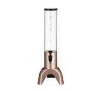 KiBcsLic Tour à Bière Transparent Colonne à Bière Cylindrique Tour Distributrice Boisson, Or Rose, Or Rose, 1.5L Sans Glaçon