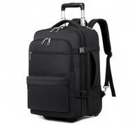 KiBcsLic Trolley Carry Case Sac à Dos à Roulettes Valise Cabine Bagage à Main Cartable Trolley Tissu Oxford et Doublure Polyester Organisation Scientifique, Black