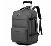 KiBcsLic Trolley Carry Case Sac à Dos à Roulettes Valise Cabine Bagage à Main Cartable Trolley Tissu Oxford et Doublure Polyester Organisation Scientifique, Gray
