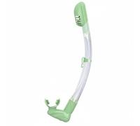 KiBcsLic Tuba de Plongée en Silicone Snorkel Tuba Sec Embout Valve de Purge Souple et Ergonomique Clapet de Fermeture Automatique Rangement Compact Pliable, Vert Clair