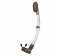 KiBcsLic Tuba de Plongée en Silicone Snorkel Tuba Sec Embout Valve de Purge Souple et Ergonomique Clapet de Fermeture Automatique Rangement Compact Pliable, Marron