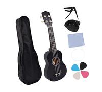 KiBcsLic Ukulélé D'initiation 21 Pouces, Petite Guitare Légère, Instrument de Musique Jouet Professionnel pour Enfants (garçons et Filles) à Partir de 3 An, Noir