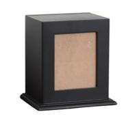 KiBcsLic Urne pour Animaux Coffret Funéraire Cendrier Animaux Bois Massif avec Gravure Patte et Emplacement Photo Convient pour Amis à So, Noir