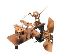 KiBcsLic Œuvre d'art de Moulin à Vent Percussionniste pour Pelouse et Allée, Or