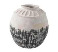 KiBcsLic Vase avec Col Cannelé Sculptural Vase à Tige Unique en Céramique Élégant Objet Décoration pour Entrée, Grand 32.5 32.5 H32cm, B款 Peint À La Main Un