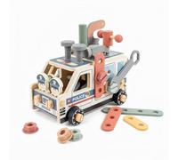KiBcsLic Véhicule d'Assemblage Enfant Camion Jouet Voiture Activité Camion Service Jeu de Construction Bois Solide avec Vis et, Véhicule D Outils De Démontage Voiture De Police