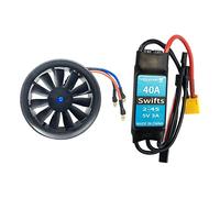 KiBcsLic Ventilateur EDF 50 Mm, Moteur Brushless 4300 KV, Hélice 11, pour Avion RC à Réaction EDF