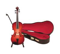 KiBcsLic Violin Figurine Instrument Décoratif Miniature Violon En Bois avec Stand et Étui pour Ornement Maison Adaptée Aux Musiciens Salon Bureau Chambre D'Étu, 20 Cm