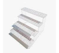 KiBcsLic Vitrine Acrylique Effet Ondulant Boîte Présentation Transparente Sign Morne Rangement Déco pour Collectionneurs, Rose, Quatre Niveaux