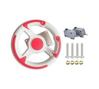 KiBcsLic Volant de course pour enfants de 22 cm, accessoire de jeu, micro-interrupteur pour borne d'arcade, multifonction, blanc et rouge, avec Vis