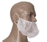 KIBERTIC - 100 Pcs Cache Barbe, Idéal pour l'Industrie Alimentaire, les Laboratoires et les Hôpitaux, Confort et Sécurité Maximum, Masque Cache Barbe avec Bande Élastique et Ajustement Sûr