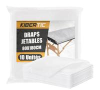 KIBERTIC - Lot de 10 Draps Jetables 80x180cm Tissu Non Tissé | Drap d'Examen Jetable de Haute Qualité SMS | Drap Table de Massage, Spa, Beauté, Tatouage - Idéal Pour Professionnels & Camping