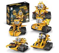 Kibi Kit de Construction, Robot Télécommandé 2.4G avec App, 5 Modes de Contrôle, Kit Robot Éducatif avec Blocs de Construction, Jaune
