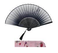 Kibon Éventails pliants, éventails en bambou avec pampille pour cadeaux d'anniversaire, danse, cosplay, fête de mariage, décoration