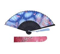 Kibon Éventails pliants, éventails en bambou avec pampille pour cadeaux d'anniversaire, danse, cosplay, fête de mariage, décoration