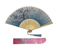 Kibon Éventails pliants, éventails en bambou avec pampille pour cadeaux d'anniversaire, danse, cosplay, fête de mariage, décoration