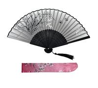 Kibon Éventails pliants, éventails en bambou avec pampille pour cadeaux d'anniversaire, danse, cosplay, fête de mariage, décoration