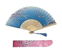 Kibon Éventails pliants, éventails en bambou avec pampille pour cadeaux d'anniversaire, danse, cosplay, fête de mariage, décoration