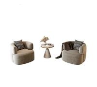 KIBONCY 2/4 Piece Modern Barrel Chair Set with Round Marble Side Table, Velvet Upholstered Accent Chairs, Versatile Conversation for Small Living Room(B)