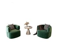 KIBONCY 2/4 Piece Modern Barrel Chair Set with Round Marble Side Table, Velvet Upholstered Accent Chairs, Versatile Conversation for Small Living Room(A)