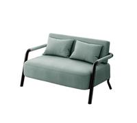 KIBONCY 2-Seater Linen Loveseat Sofa, Modern Mini Couch with Sturdy Metal Frame, Comfortable Small with Throw Pillows for Bedroom Living Room Studio Apartment(E,155cm)