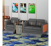 KIBONCY 2-Seater Pool Player Lounge Sofa, Multi-Color Billiard Waterproof Leather Seating for Snooker Club Game Room(B)