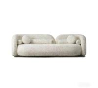 KIBONCY 3 Seater Modern Curved Sofa, Pellet Velvet Fabric Upholstered Couch, Luxury Low Footed with Pillows for Apartment Living Room Office Studio(240x85x73cm)
