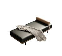 KIBONCY Accent Bench Chaise Lounge, Faux Leather Window Seat - Sleek with Bolster Pillow, Sturdy Frame, Non-Slip Legs, Perfect for Small Spaces(A,190x45x42cm)