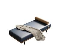 KIBONCY Accent Bench Chaise Lounge, Faux Leather Window Seat - Sleek with Bolster Pillow, Sturdy Frame, Non-Slip Legs, Perfect for Small Spaces(E,190x70x42cm)