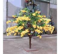 KIBONCY Arbre de Rhododendron Artificiel en Vrai Tronc, Arbre d'azalée à Fleurs en Soie pour décoration intérieure et extérieure, Disponible en différentes Tailles(C,4M)