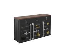 KIBONCY Armoire À Thé De Bureau en Ferronnerie Style Industriel, Rangement, Café Salle Sport Et Table D'appoint avec Porte, Espace Loisirs, Convient for Chambre Coucher, Salon, Bar(160cm)