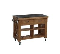 KIBONCY Armoire de Rangement avec étagère, Buffet d'appoint 2 Portes avec Cadre en Bois Massif et poignées en métal Vintage, Finition Mate(B,100x50x80cm)