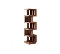 KIBONCY Artistic Rotating Cube Shelf, Multi-Sided Book Organizer Modern Storage, Geometric Wood Bookcase for Office(B)