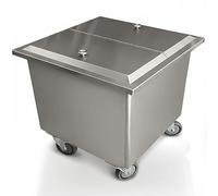 KIBONCY Bac à farine Commercial avec roues, carte de farine Jumbo en acier inoxydable, conteneur de stockage d'ingrédients alimentaires hermétique Mobile(B,30KG)