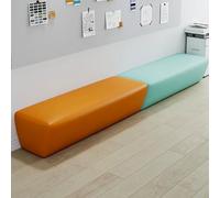 KIBONCY Banc D'attente Modulaire Rectangulaire Arrondi, Tabouret De Canapé Ottoman Rembourré en PU Imperméable À Épissage Libre, for Hall De Bureau, Bibliothèque(A,2.4M)