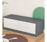 KIBONCY Banc de canapé rembourré élégant et Minimaliste, unité intégrée Comprenant Une Armoire à Chaussures Mobile, Une Armoire à Baie vitrée et Une Armoire de Rangement sur Pied(A6)