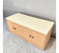 KIBONCY Banc de canapé rembourré élégant et Minimaliste, unité intégrée Comprenant Une Armoire à Chaussures Mobile, Une Armoire à Baie vitrée et Une Armoire de Rangement sur Pied(A10)