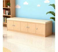 KIBONCY Banc de canapé rembourré élégant et Minimaliste, unité intégrée Comprenant Une Armoire à Chaussures Mobile, Une Armoire à Baie vitrée et Une Armoire de Rangement sur Pied(A12)