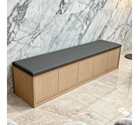 KIBONCY Banc de canapé rembourré élégant et Minimaliste, unité intégrée Comprenant Une Armoire à Chaussures Mobile, Une Armoire à Baie vitrée et Une Armoire de Rangement sur Pied(A14)