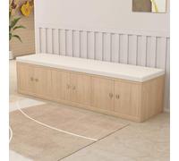 KIBONCY Banc de canapé rembourré élégant et Minimaliste, unité intégrée Comprenant Une Armoire à Chaussures Mobile, Une Armoire à Baie vitrée et Une Armoire de Rangement sur Pied(A13)