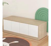 KIBONCY Banc de canapé rembourré élégant et Minimaliste, unité intégrée Comprenant Une Armoire à Chaussures Mobile, Une Armoire à Baie vitrée et Une Armoire de Rangement sur Pied(A7)