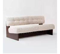 KIBONCY Banc sectionnel rembourré Art déco crème, Grande Chaise de Salle à Manger Moderne, Banc Ottoman d'entrée, siège Simple/Deux(Large)