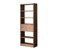 KIBONCY Bibliothèque en Bois Massif, Nouvelle étagère de Sol Noyer Style Chinois, Grande Armoire Rangement Mur à avec Cubes Ouverts, d'affichage Moderne for Salon