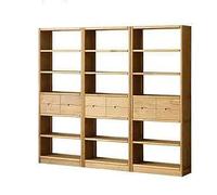 KIBONCY Bibliothèque en Bois Massif, Nouvelle étagère de Sol Noyer Style Chinois, Grande Armoire Rangement Mur à avec Cubes Ouverts, d'affichage Moderne for Salon
