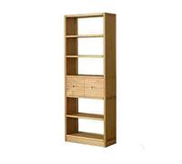 KIBONCY Bibliothèque en Bois Massif, Nouvelle étagère de Sol Noyer Style Chinois, Grande Armoire Rangement Mur à avec Cubes Ouverts, d'affichage Moderne for Salon
