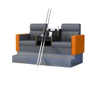 KIBONCY Billiard Hall Luxury Viewing Sofa, High-Density Sponge Cushion Lounge Couch with Sturdy Metal Legs, PU Leather Upholstered Pool Seating(A)