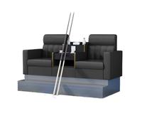 KIBONCY Billiard Hall Luxury Viewing Sofa, High-Density Sponge Cushion Lounge Couch with Sturdy Metal Legs, PU Leather Upholstered Pool Seating(C)