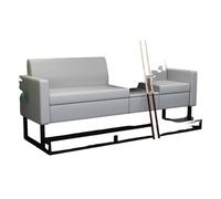 KIBONCY Billiard Hall Seating Couch with Storage Side Table, Durable PU Leather Lounge Sofa & Anti-Slip Base, Comfortable Viewing Seat for Pool & Bar(F)